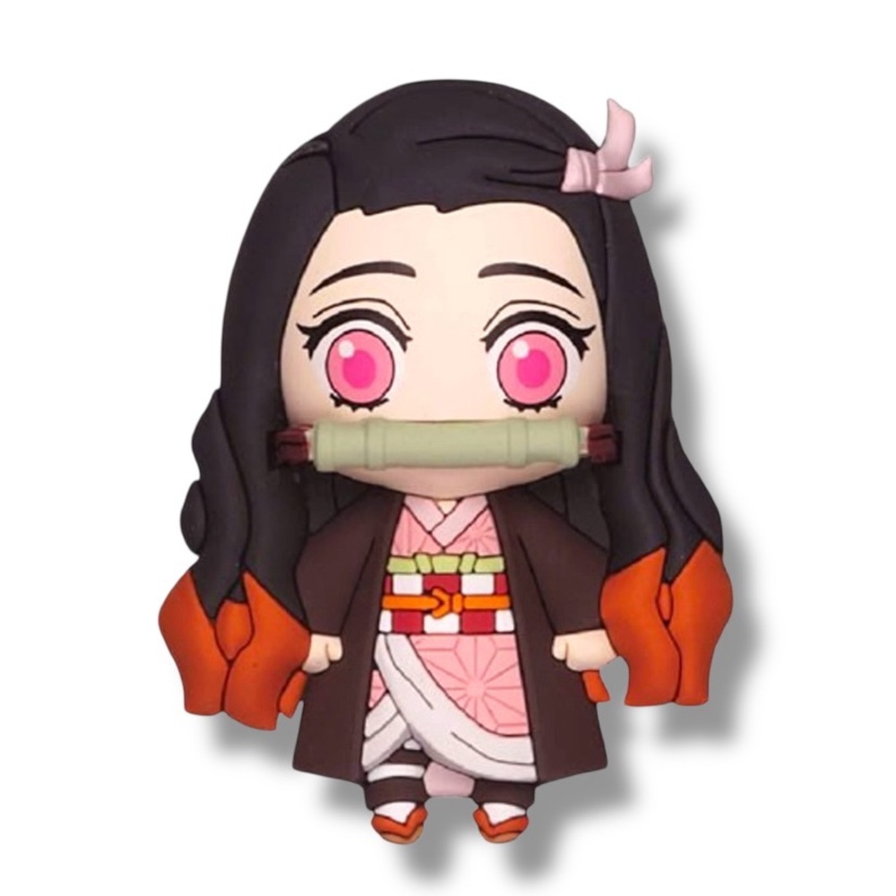 Demon Slayer Nezuko Kamado Pink Kimono 3D PVC Fridge Magnet Anime Fan Gift Decor